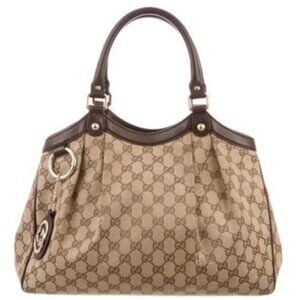 Gucci Medium Sukey Tote GG Canvas with Leather